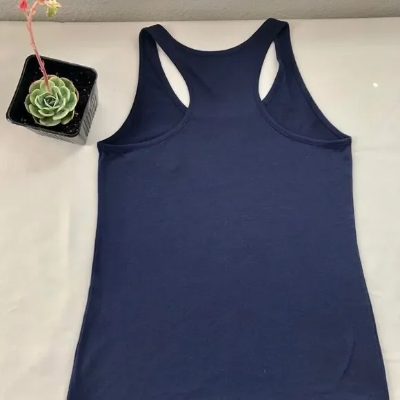 Small, navy blue, cute racer back tank top - Picture 4 of 5